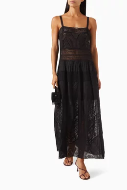 Buy Zimmermann Black Halliday Lace-trim Slip Midi Dress in Cotton for Women  Online | Ounass Kuwait