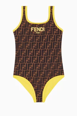 Buy Fendi Brown FF Reversible One-piece Swimsuit in Lycra® for