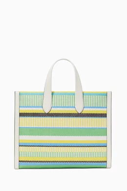 Buy Kate Spade New York Green Large Manhattan Striped Tote Bag in