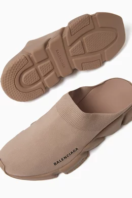 Buy Balenciaga Neutral Speed Slip-on Mules in Recycled Knit  display picture 1