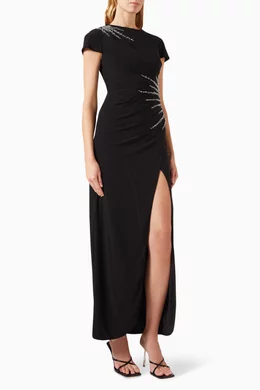 Mac duggal black velvet dress clearance