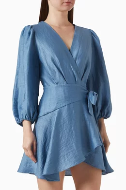 Buy Maje Blue Rifilou Wrap Dress for Women Online Ounass Kuwait