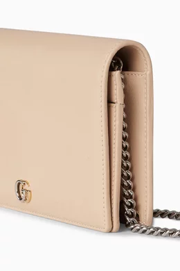Buy Gucci Neutral GG Marmont Chain Wallet in Leather for Women