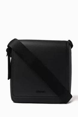 Buy Calvin Klein Black Large Reporter Bag in Faux-leather for Men