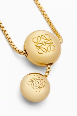 アクセサリーその他 Loewe Anagram Pebble necklace in gold-plated silver LOEWE Anagram Pebble gold-tone necklace | NET-A-PORTER