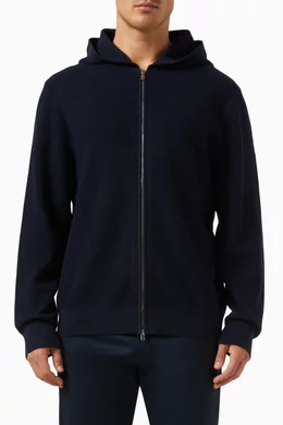 Buy Theory Blue Myhlo Zip Hoodie in Waffle knit for Men Online Ounass Kuwait
