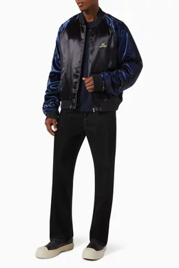 Buy Marni Black Beaded Logo Bomber Jacket in Satin for Men Online Ounass Kuwait