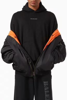 Buy Balenciaga Black Unisex Off Shoulder Bomber Jacket in