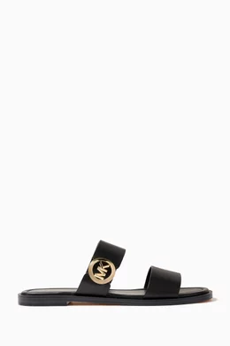 Buy Michael Kors Black Vera Logo Sandals in Leather for Women