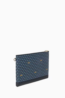 Buy Faure Le Page Blue Pochette Zip 33 Pouch Bag in Canvas Leather for Women Online Ounass Kuwait