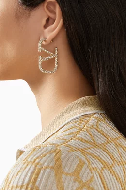 ピアス VALENTINO GARAVANI VLOGO EARRINGS WITH SWAROWSKI CRYSTALS Vlogo Signature Earrings In Metal And Swarovski® Crystals