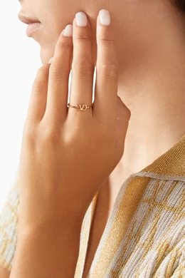 指輪・リング VALENTINO FW24 SIGNATURE VLOGO RING (5W2J0W94MET CS4) Valentino Garavani VLogo Signature crystal-embellished Ring