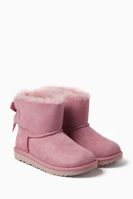 Buy UGG Pink Mini Bailey Bow II Boot for Girls Online Ounass Kuwait