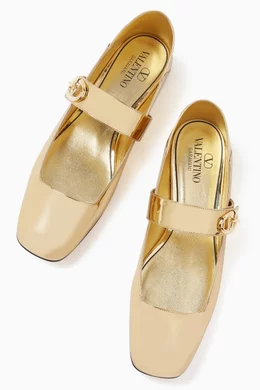 Buy Valentino Garavani Metallic Valentino Garavani VLOGO Mary Jane