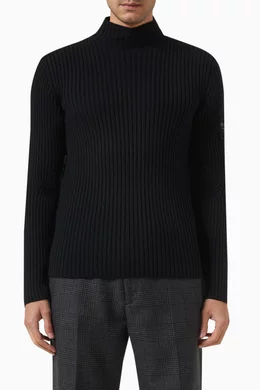トップス PRADA BLACK WOOL MOCK NECK KNIT Prada Wool Turtleneck Sweater | Saks Fifth Avenue