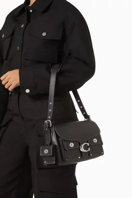 Buy Coach Black Cargo Turnlock Soft Tabby Shoulder Bag in Leather