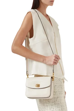 Buy Coach White Cassie 19 Crossbody Bag in Pebble Leather for