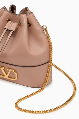 Buy Valentino Garavani Pink Valentino Garavani VLogo Signature Mini Bucket Bag in Nappa Leather for Women Online Ounass Kuwait