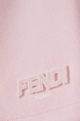 Buy Fendi Pink Logo Shorts in Cotton for Baby Girls Online