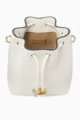 Buy Jimmy Choo Gold Mini Cinch Bucket Bag in Leather for Women