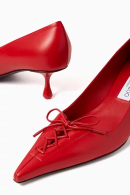 Buy Jimmy Choo Red Scarlett 50 Pumps in Nappa Leather for