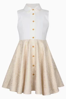 Buy Jessie and James Gold Joyful Peplum Dress in Cotton-jacquard for Girls  Online | Ounass Kuwait