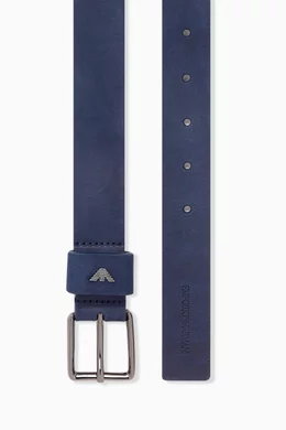 Buy Emporio Armani Blue Eagle Logo Belt in Leather for Men Online