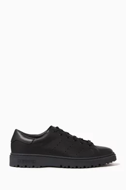 Buy adidas Black Stan Smith Freizeit Sneakers in Leather for Men Online Ounass Kuwait