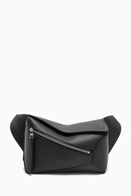 Buy LOEWE Black Small Puzzle Beltbag in Classic Calfskin for Men