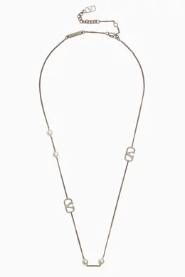 Buy Valentino Garavani Silver Valentino Garavani VLOGO Necklace for Men Online Ounass Kuwait