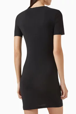 Buy Miu Miu Black Logo Mini Dress in Stretch Jersey for Women Online |  Ounass Kuwait