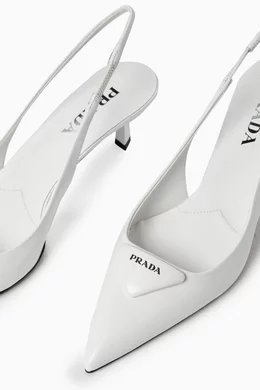 Prada white slingback store