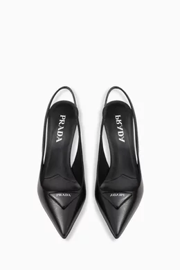 Buy Prada Black Decollete Slingback 75 Pumps in Patent Leather for Women Online Ounass Kuwait