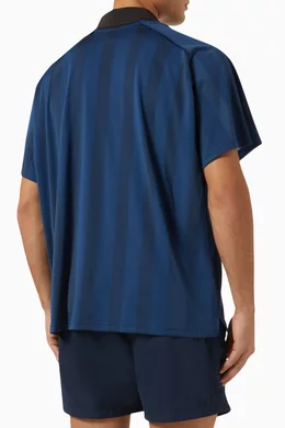 Buy Kith Blue Shadow Stripe Marcel Soccer Jersey for Men