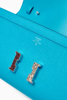 Buy Hermès Pre-Loved Blue Constance Lizard-alligator Hardware