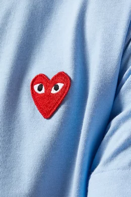 Buy Comme des Garçons PLAY Blue Heart Logo T-shirt in Cotton
