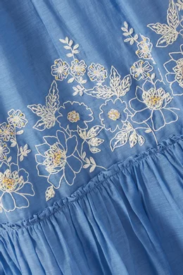 Buy Aekatri Blue Juice Embroidered Midi Dress for Women Online | Ounass  Kuwait