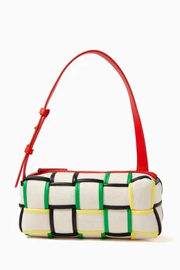 Buy Bottega Veneta White Small Brick Cassette Shoulder Bag in
