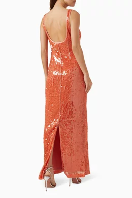 Buy Simkhai Orange Bex Sequin-embellished Maxi Dress for Women Online |  Ounass Kuwait