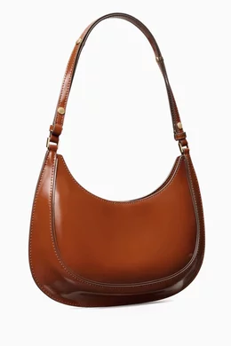 Robinson Convertible Crescent Shoulder Bag in Patent Leather