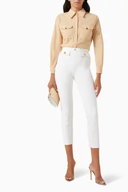 Buy Elisabetta Franchi Neutral Neck-tie Shirt for Women