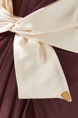 ElisabettaFranchi◆Maxi Dress inDraped Jersey サッシュベルト Buy Elisabetta Franchi Burgundy Sash Belt Maxi Dress in