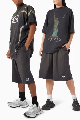 Buy Balenciaga Black Unisex Unity Sports Icon Large Shorts in