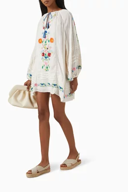 sachin and babi light blue dress Buy Spell White Florapaloosa Embroidered Mini Dress in Organic Cotton for  Women Online