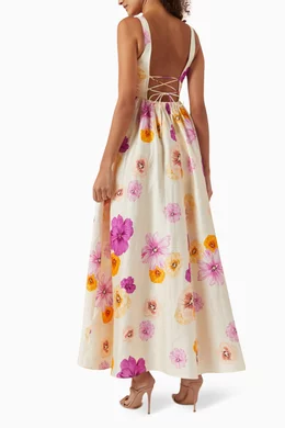 Buy Acler Multicolour Sandgate Midi Dress in Linen-blend for Women Online |  Ounass Kuwait