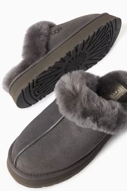 Buy UGG Grey Disquette Fur Flatform Slipper for Women Online
