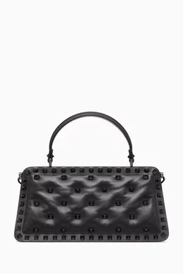 Buy Valentino Garavani Black Valentino Garavani Small Rockstud Top handle Bag in Nappa Leather for Women Online Ounass Kuwait