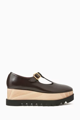 Buy Stella McCartney Brown Elyse 70 Flatform Mary Jane Shoes