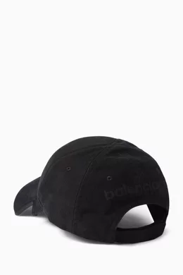 Buy Balenciaga Black Unisex 3B Stencil Cap in Cotton Drill for