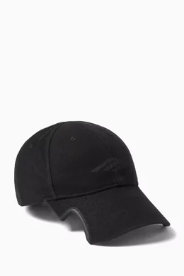 Buy Balenciaga Black Unisex 3B Stencil Cap in Cotton Drill for